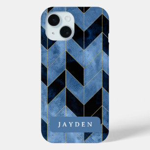 Funda Para iPhone 15 Nombre personalizado de los huesos de arenisca azu