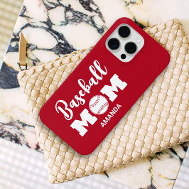 Funda Para iPhone 15 Pro Max Nombre personalizado de mamá de béisbol