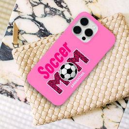 Funda Para iPhone 15 Pro Max Nombre personalizado de mamá de fútbol personaliza