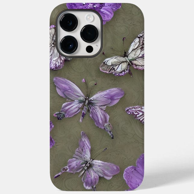Funda De Case-Mate Para iPhone Nombre Personalizado de Mariposa (Reverso )