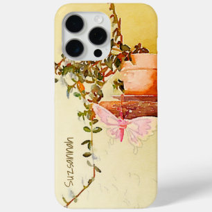 Funda Para iPhone 15 Pro Max Nombre personalizado de mariposa de planta de colo