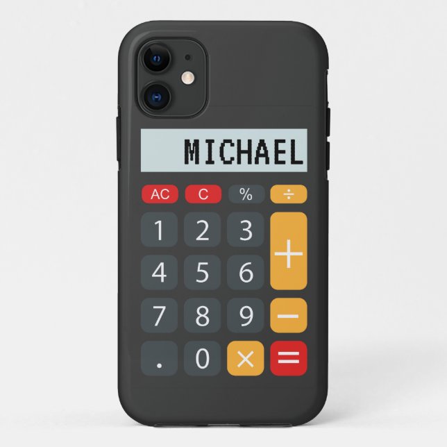 Funda De Case-Mate Para iPhone Nombre personalizado de matemática de calculadora (Reverso)