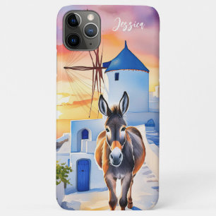 Funda Para iPhone 11 Pro Max Nombre personalizado de molino de viento y burro d