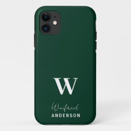 Funda Para iPhone 11 Nombre personalizado de monograma minimalista de e