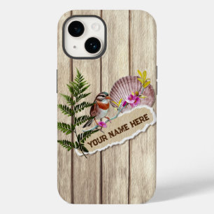 Funda Para iPhone 14 De Case-Mate Nombre personalizado de pintura de aceite de mader