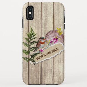 Funda Para iPhone XS Max Nombre personalizado de pintura de aceite de mader
