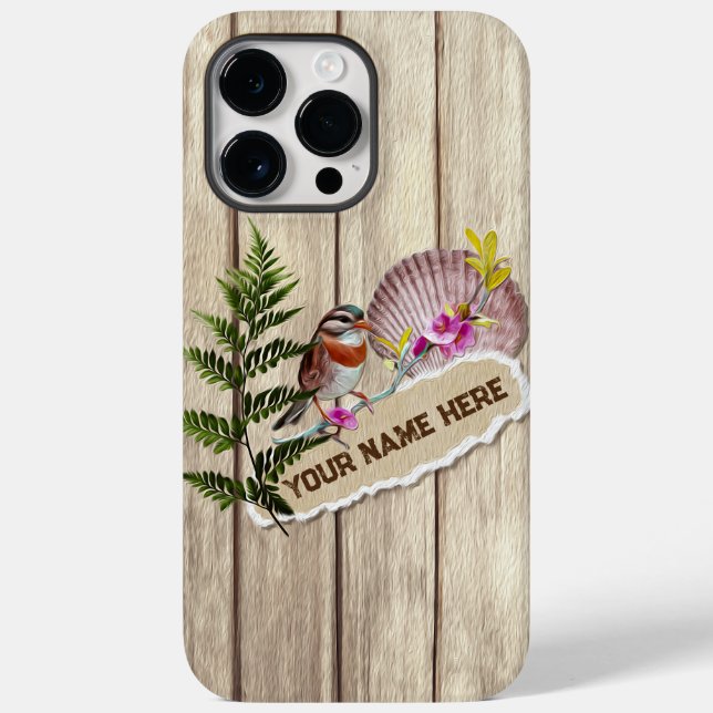 Funda De Case-Mate Para iPhone Nombre personalizado de pintura de aceite de mader (Reverso )