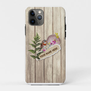 Funda Para iPhone 11 Pro Nombre personalizado de pintura de aceite de mader