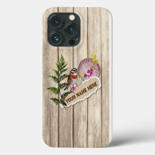 Funda Para iPhone 13 Pro Nombre personalizado de pintura de aceite de mader