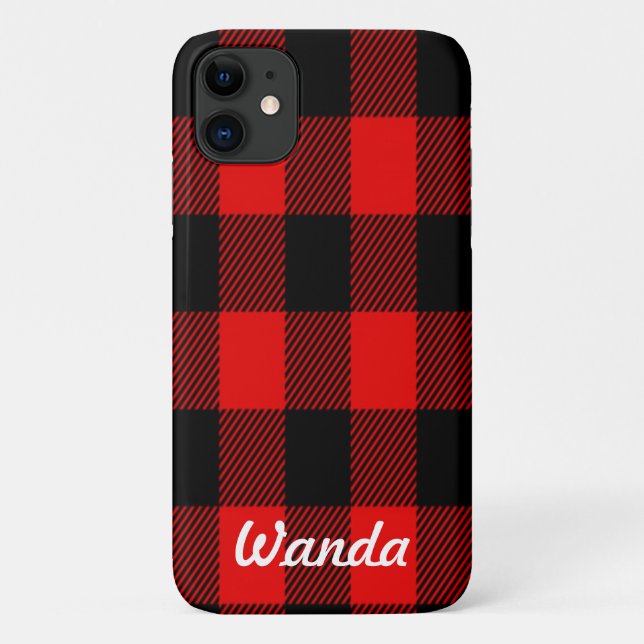 Funda De Case-Mate Para iPhone Nombre personalizado de relleno de búfalo (Reverso)