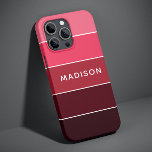 Funda Para iPhone 12 Pro Nombre personalizado del bloque de color rosa colo<br><div class="desc">Este diseño colorido y moderno presenta un patrón de bloques de colores en rosa y ciruela con tu nombre personalizado #iphone #fundas #iphonecases #electrónica</div>