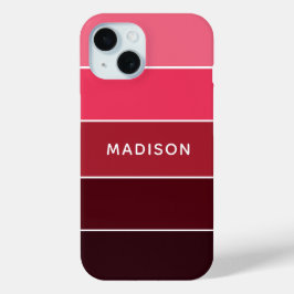 Funda Para iPhone 15 Nombre personalizado del bloque de color rosa colo