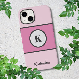 Funda Para iPhone 14 De Case-Mate Nombre personalizado del bloque de color rosa del 