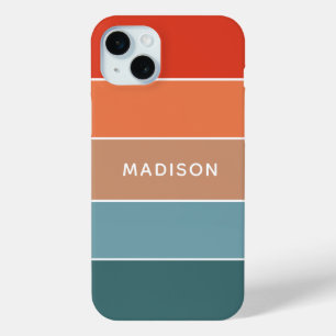 Funda Para iPhone 15 Mini Nombre personalizado del bloque de colores de la T