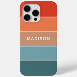Funda Para iPhone 15 Pro Max Nombre personalizado del bloque de colores de la T
