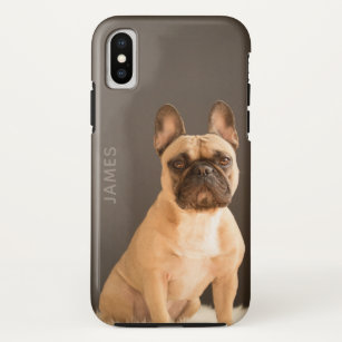 Funda Para iPhone XS Nombre personalizado del Bulldog francés   Perro
