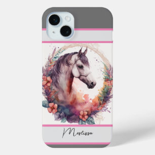Funda Para iPhone 15 Mini Nombre personalizado del caballo acuático moderno