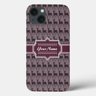 Funda Para iPhone 13 Nombre personalizado del ciervo violeta morado