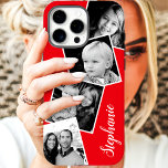 Funda Para iPhone 11 Nombre personalizado del Collage de fotos de Insta<br><div class="desc">Collage de fotos de Instagram personalizado Funda de iPhone 11 personalizado rojo. Este moderno y moderno diseño cuenta con un espacio para fotos de 4 instagramas cuadrados. Agregue su nombre o texto para personalizar aún más este diseño de DIY personalizado y elija su propio color de fondo.</div>