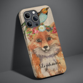 Funda Para iPhone 14 De Case-Mate Nombre personalizado del collarín floral de color 