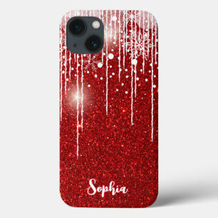 Funda Para iPhone 13 Nombre personalizado del copo de nieve con nevado