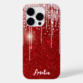 Funda Para iPhone 14 Pro De Case-Mate Nombre personalizado del copo de nieve con nevado 