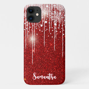 Funda Para iPhone 11 Nombre personalizado del copo de nieve con nevado 