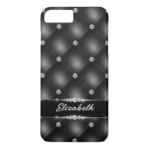 Funda Para iPhone 8 Plus/7 Plus Nombre personalizado del diamante de brillo negro 