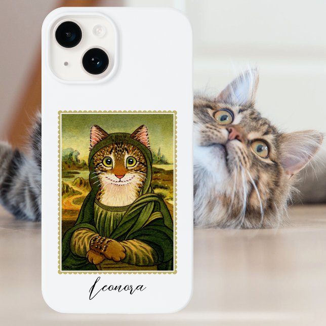 Funda De Case-Mate Para iPhone Nombre personalizado del gato de la Mona Lisa (Subido por el creador)