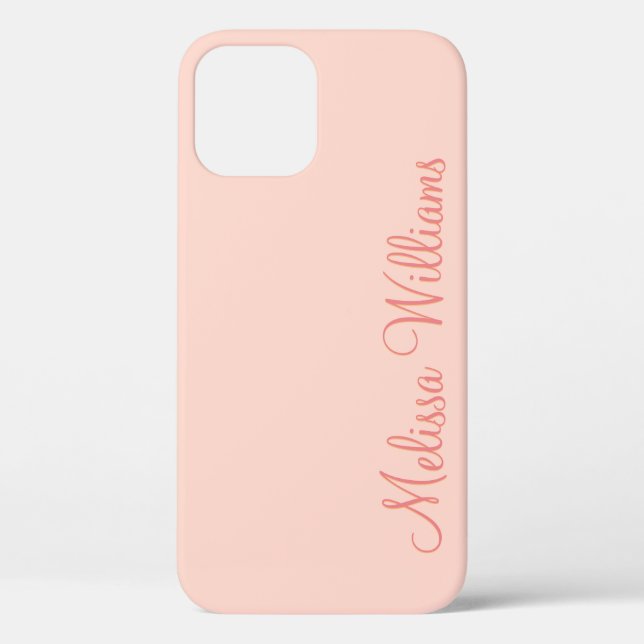 Funda De Case-Mate Para iPhone Nombre personalizado del guión rosa suave y sólido (Reverso )
