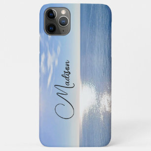 Funda Para iPhone 11 Pro Max Nombre personalizado del océano azul esparcido