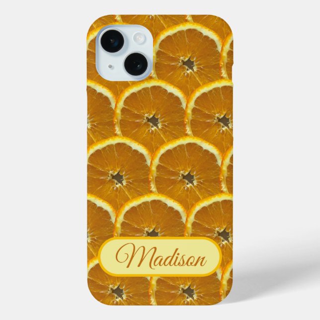 Funda De Case-Mate Para iPhone nombre personalizado del patrón de fruta fresca en (Reverso )