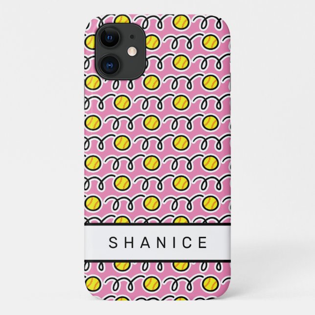 Funda De Case-Mate Para iPhone Nombre personalizado del patrón deportivo de Softb (Reverso)