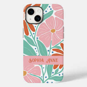 Funda Para iPhone 14 De Case-Mate Nombre personalizado del patrón floral retro