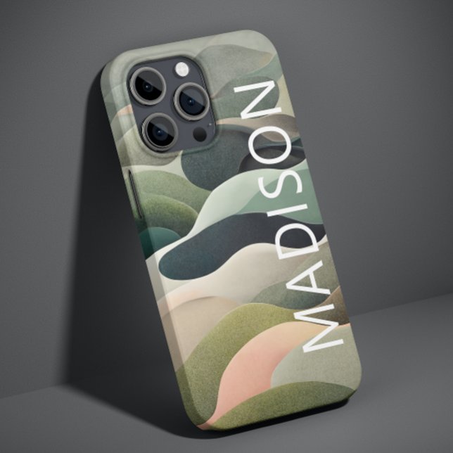 Funda De Case-Mate Para iPhone Nombre personalizado del patrón ondulado abstracto (Subido por el creador)