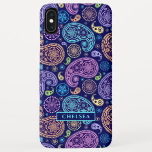 Funda Para iPhone XS Max Nombre personalizado del patrón Paisley moderno
