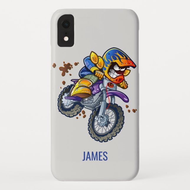 Funda De Case-Mate Para iPhone Nombre personalizado del Personalizado del motocic (Reverso)