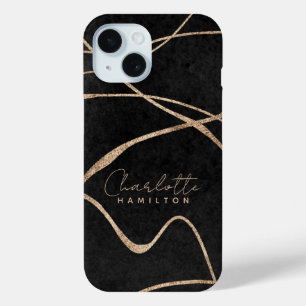 Funda Para iPhone 15 Nombre personalizado del purpurina de imitación ne