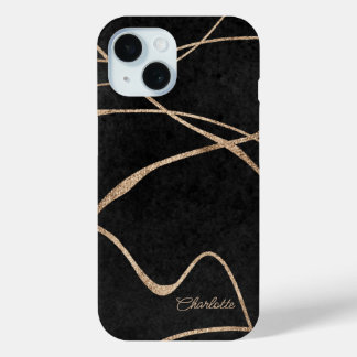 Funda Para iPhone 15 Nombre personalizado del purpurina de imitación ne