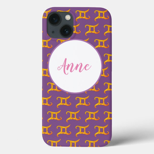 Funda De Case-Mate Para iPhone Nombre personalizado del Rótulo de astrología Gemi (Reverso)