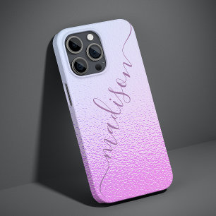 Funda Para iPhone 14 Pro Max De Case-Mate Nombre personalizado del shimmer rosado irlandés