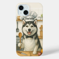 Nombre Personalizado Divertido Perro Chef Husky Si