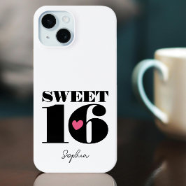 Funda Para iPhone 15 Nombre personalizado dulce 16 cumpleaños retro bla