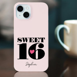 Funda Para iPhone 15 Nombre personalizado dulce 16 cumpleaños retro ros