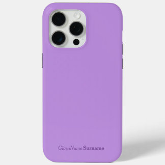 Funda Para iPhone 15 Pro Max Nombre Personalizado Elegante Lavanda Simple Purpl