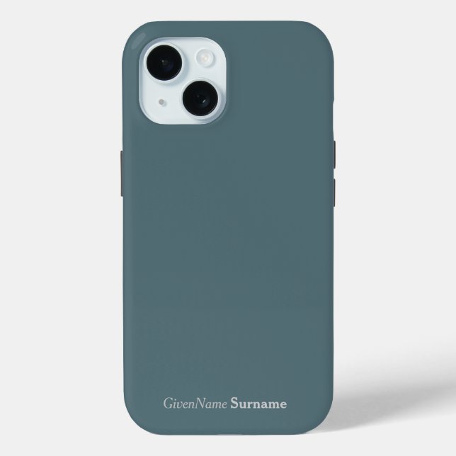 Funda De Case-Mate Para iPhone Nombre personalizado Elegante Marble Azul Cadete G (Reverso )
