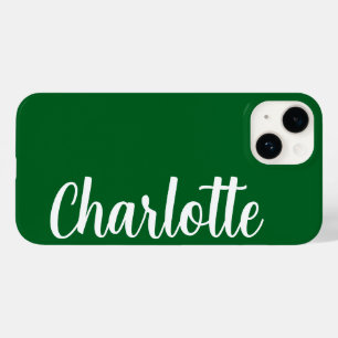 Funda Para iPhone 14 De Case-Mate Nombre personalizado Elegante Moderno Mínimo Verde