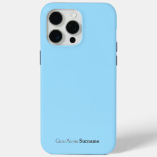 Funda Para iPhone 15 Pro Max Nombre Personalizado Elegante Sencillo Gris Azul C