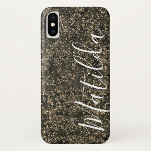 Funda Para iPhone X Nombre personalizado en cuero con letra script
