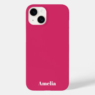 Funda Para iPhone 14 De Case-Mate Nombre personalizado en letra cursiva blanca rosa